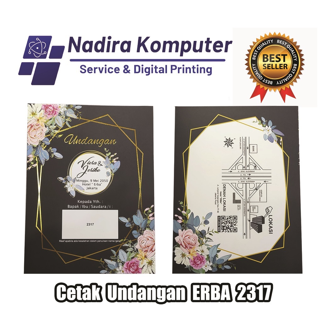 Undangan Pernikahan Tunangan Khitanan dll - ERBA 2317 // 50 pcs Undangan Erba 2317