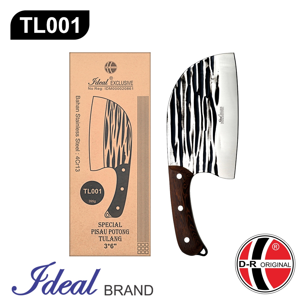 IDEAL TL001 Pisau Golok Tulang (Cleaver) Damaskus Style