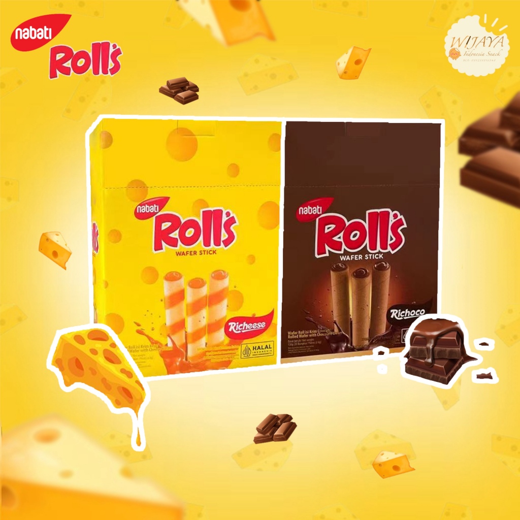 

Nabati rolls box isi 20 rasa keju sama coklat