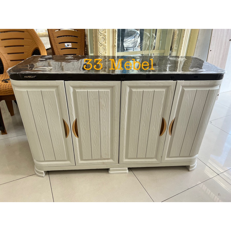 Bufet Lemari Plastik Rak TV Napolly Serbaguna Kuat Tahan Air dan Anti Rayap