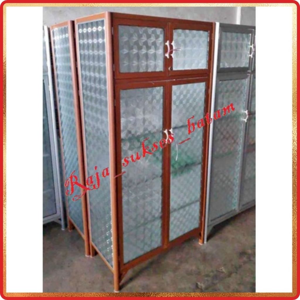 Lemari Pring 2 Pintu Rak Piring 2 Pintu Lemari Piring Aluminium BATAM