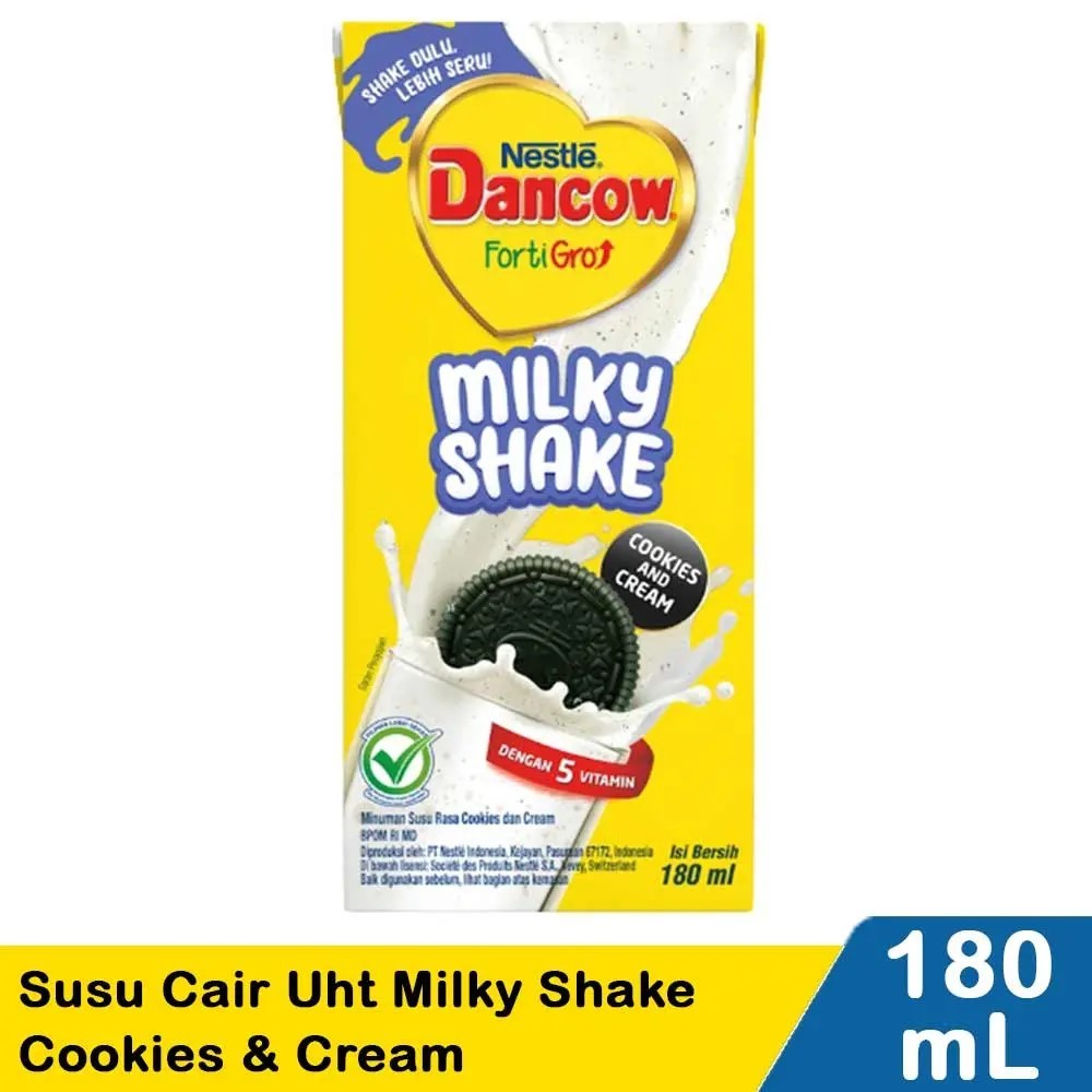 

Dancow Susu Cair Uht Milky Shake Cookies & Cream 180mL