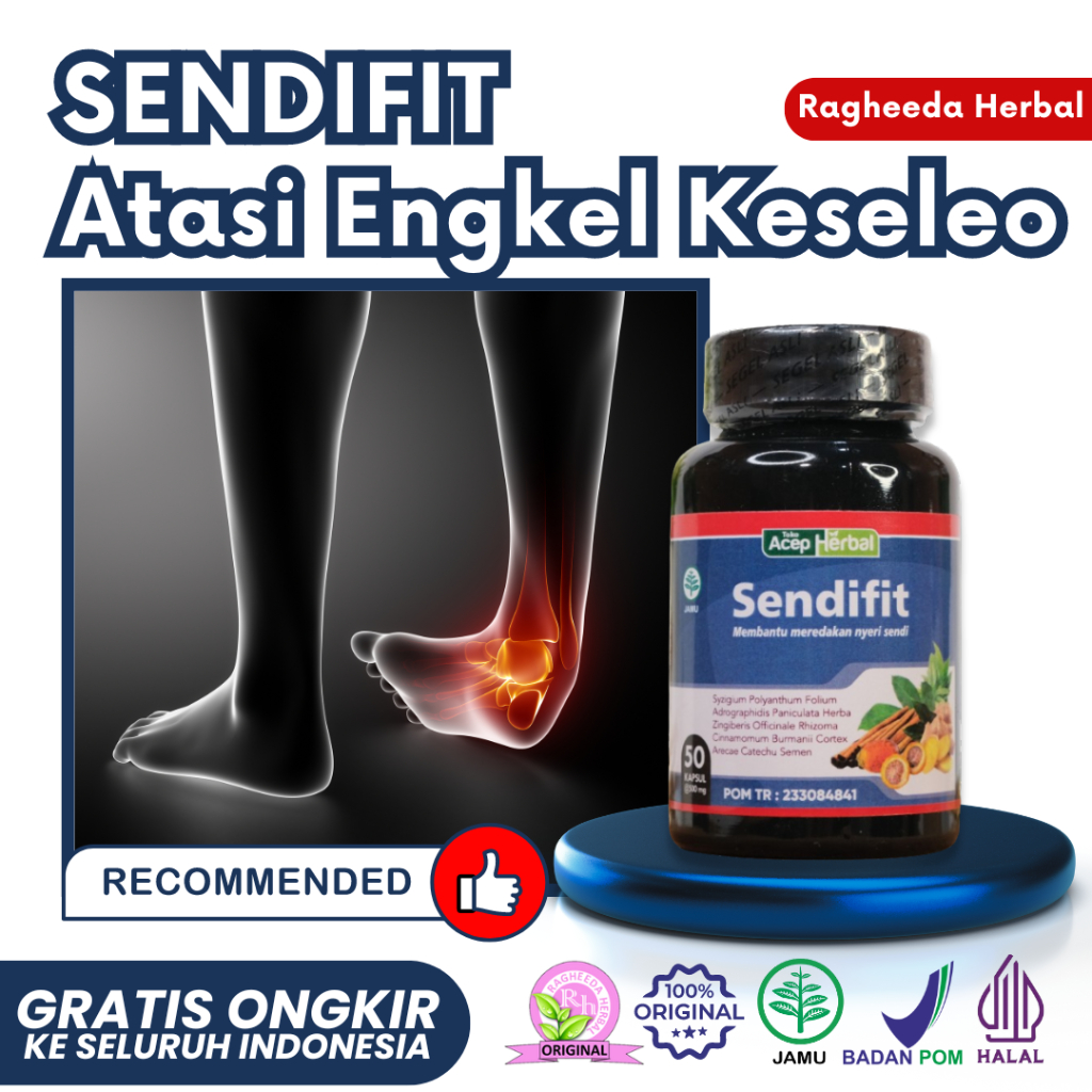 Obat Engkel Kaki Keseleo - Obat Engkel Kaki Bengkak - Cedera Engkel Kaki - Herbal SendiFit 50 Kapsul
