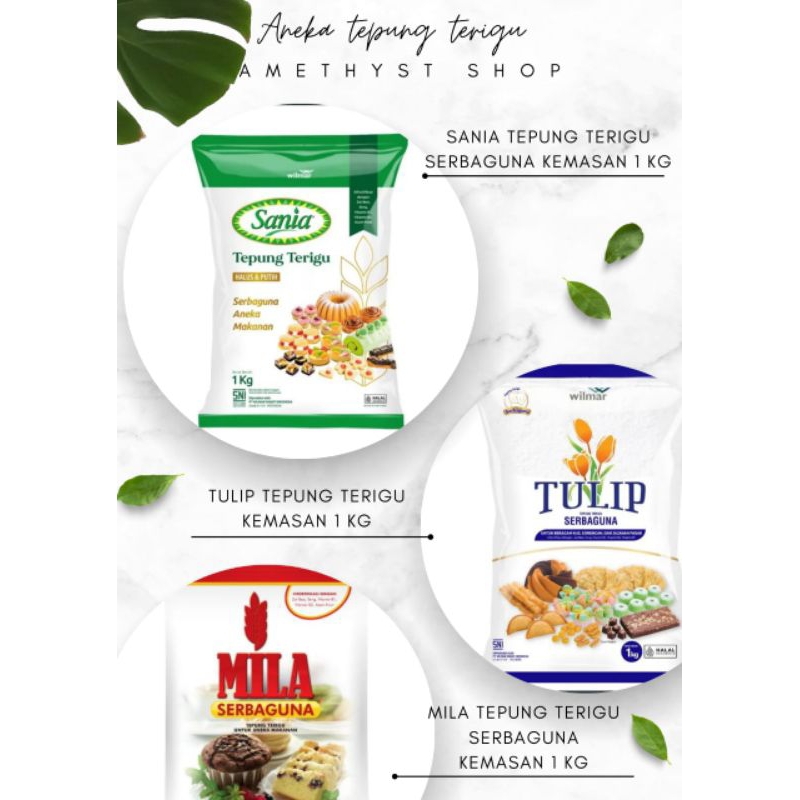 

[SANIA, TULIP, MILA] Tepung Terigu Serbaguna Kemasan 1 Kg