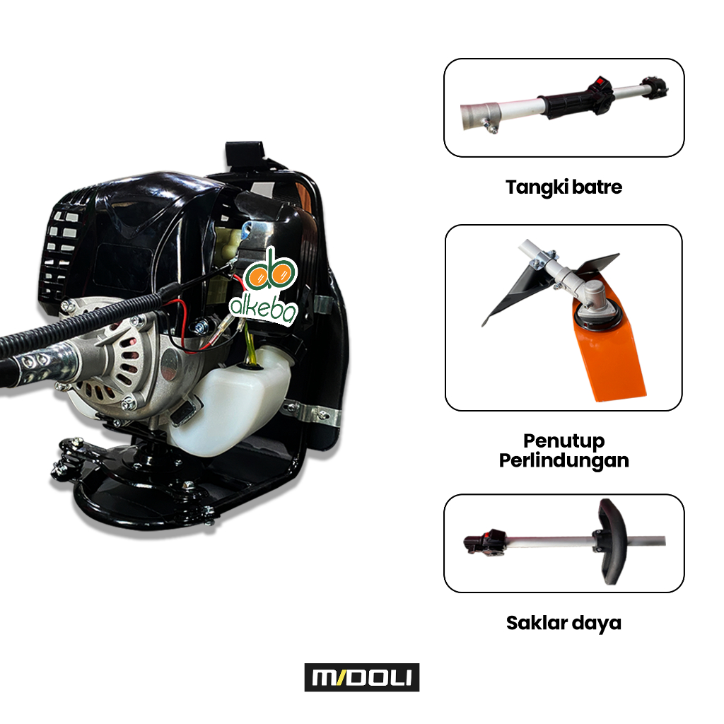Midoli Mesin Potong Rumput 2 tak / 4 tak Gendong Gasoline Mower Brush Cutter trimmer