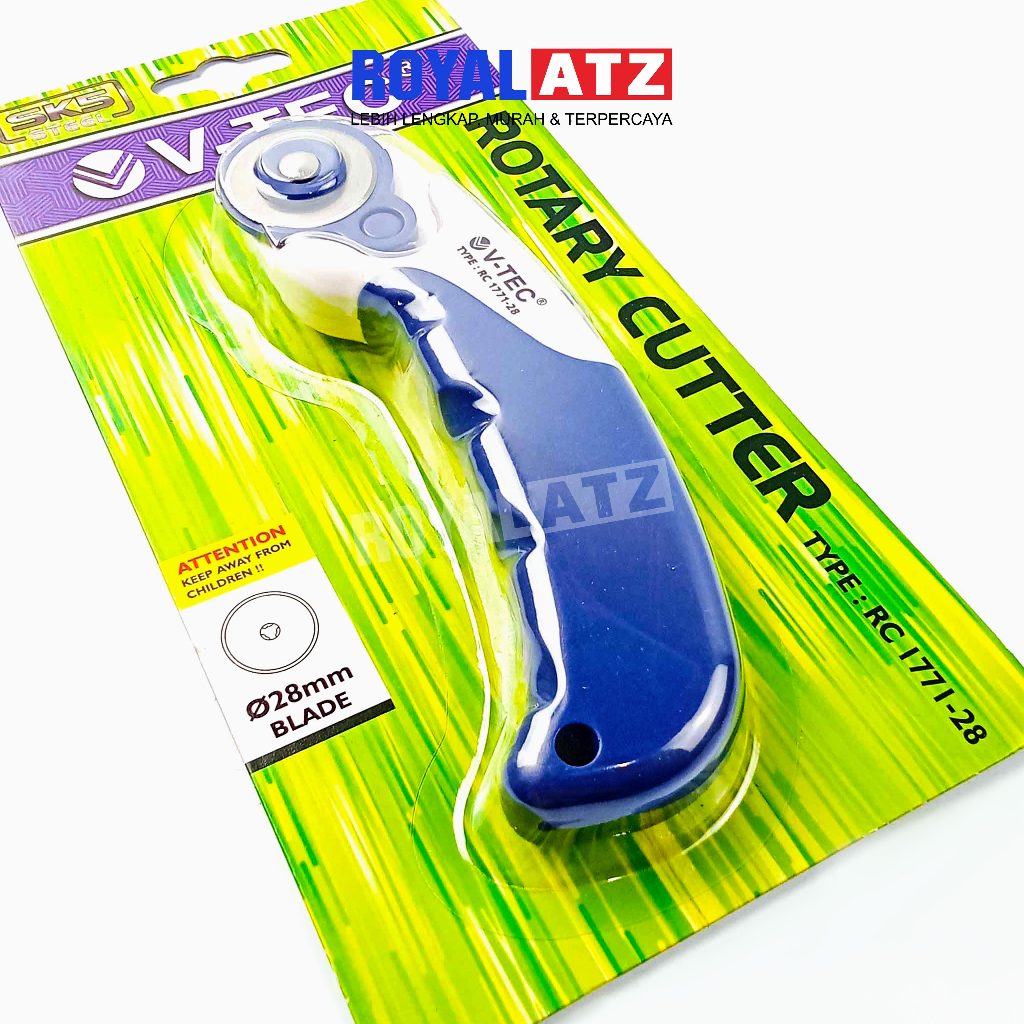 

Pemotong Kain Kertas V-TEC / Rotary Cutter RC 1771-28 Ukuran 28 mm