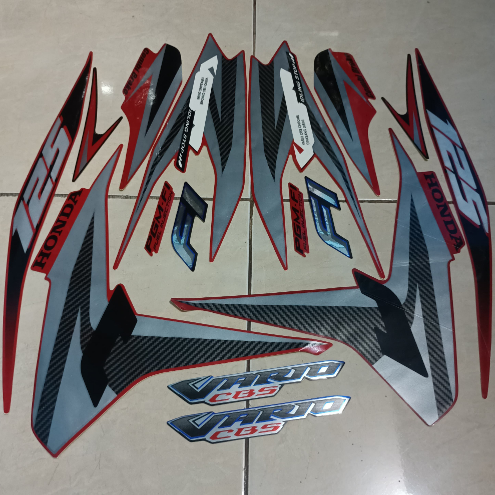 stiker striping honda vario 125 cbs old 2013 merah lis body standar berkualitas original