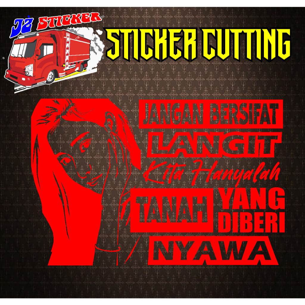 STICKER KATA TRUCK JANGAN BERSIFAT LANGIT KACA SAMPING/ KACA MOBIL TRUCK/PICK UP