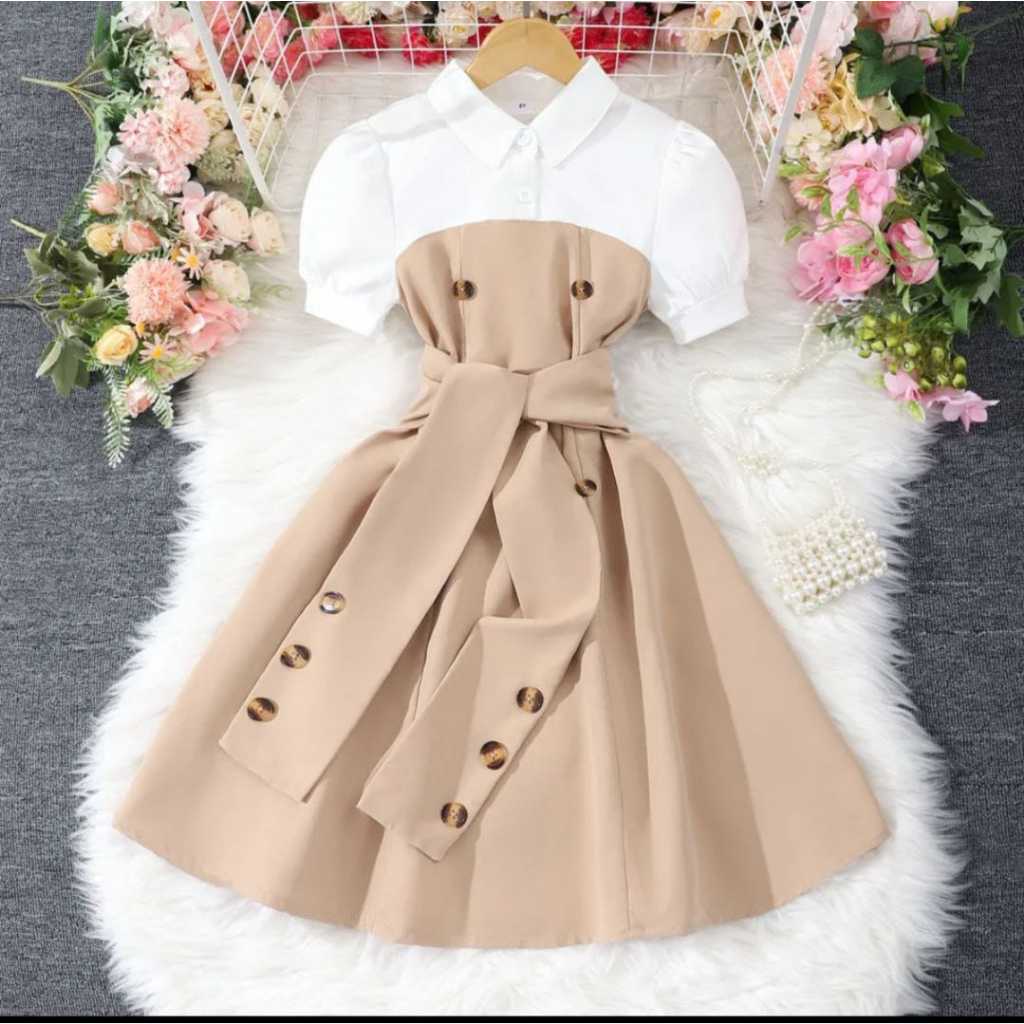 Missy Fashion Shop Dress Jessica Kids Style Korea  usia 5 6 7 8 9 10 11 12 TAHUN TERGANTUNG ANAK / D