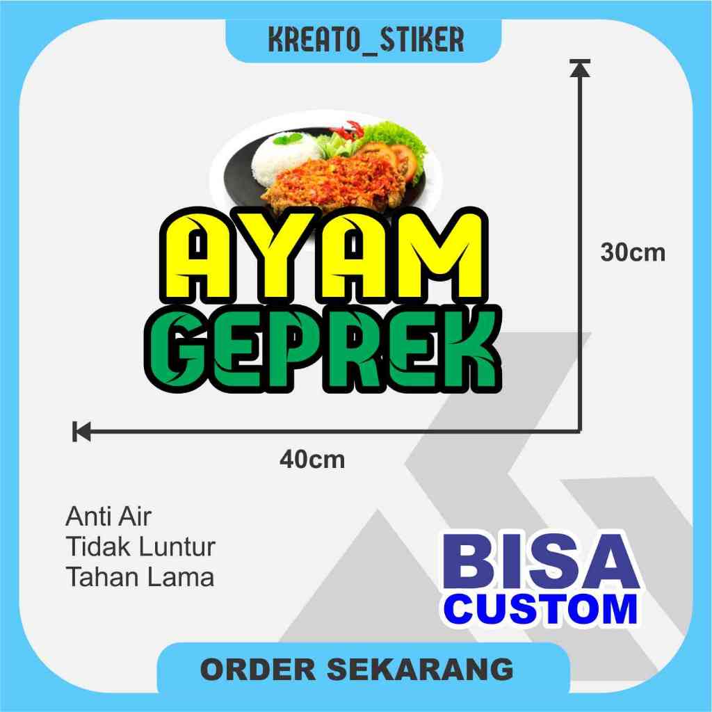 

sticker gerobak etalase Ayam geprek