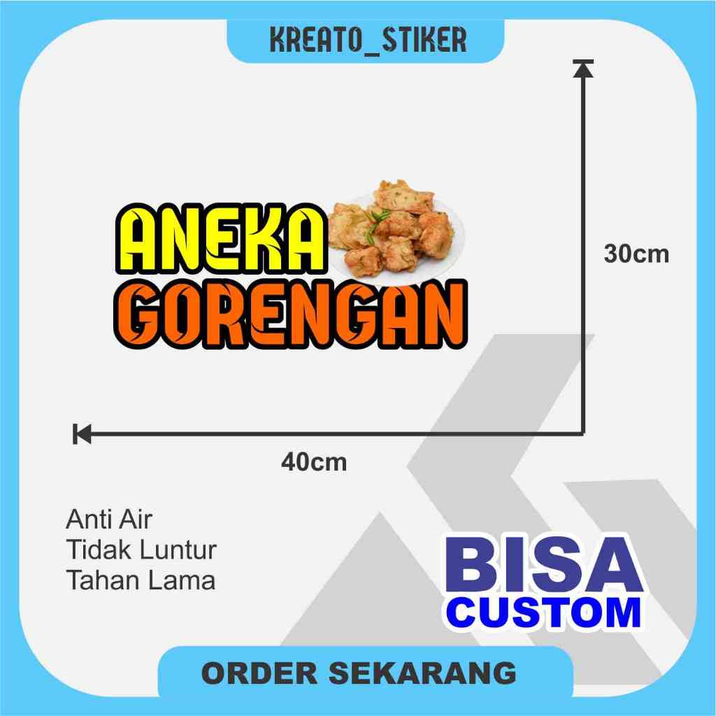 Sticker Aneka Gorengan Etalase gerobak