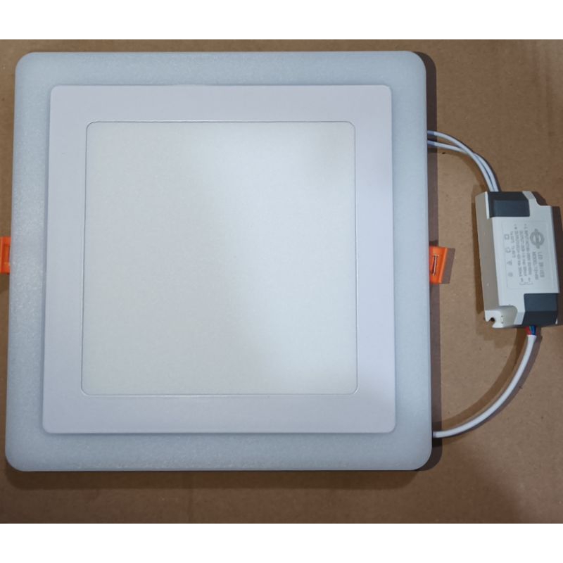 Lampu Downlight LED Panel 12+4 Watt IB 2 WARNA / Lampu Panel Inbow Model Kotak 2 Warna