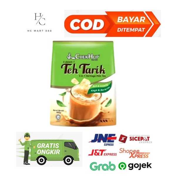 

Chek hup chekhup teh tarik 3in1 Rich and Creamy Teh Tarik Malaysia heritage milk tea original / less sweet Isi 12 saset 12 sachet Ori