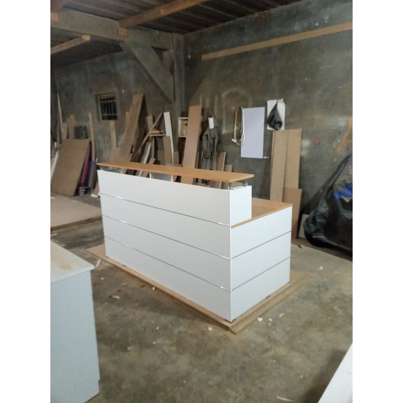 meja kasir meja resepsionis meja klinik panjang 2 meter bentuk L