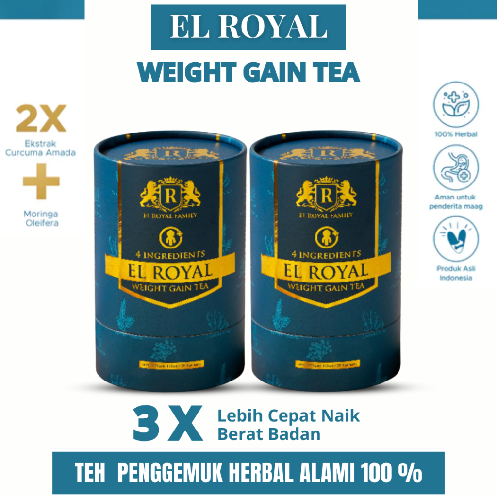 

EL ROYAL PREMIUM WEIGHT GAIN TEA 2 PCS Teh Celup Herbal Pengemuk Penambah Berat Badan Lecih Cepat