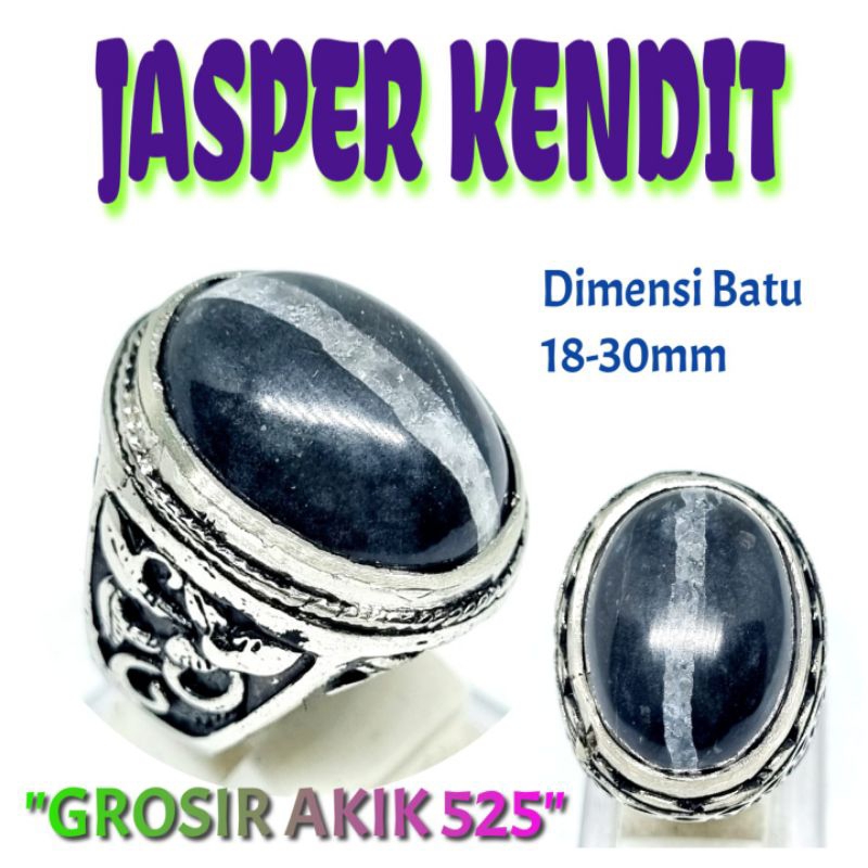 cincin jasper kendit / batu akik motif kendit