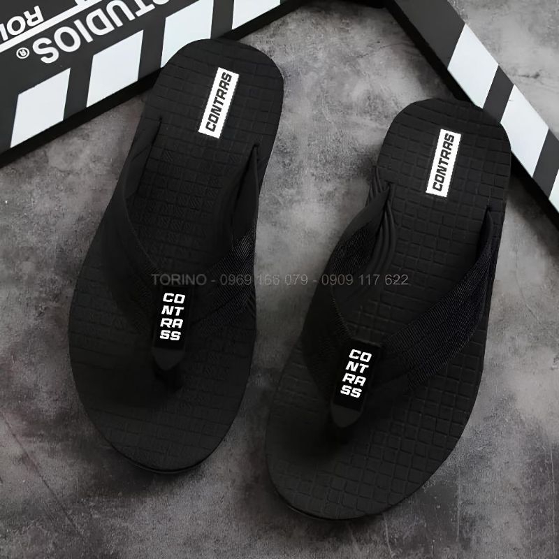 sandal jepit contrass tali webing