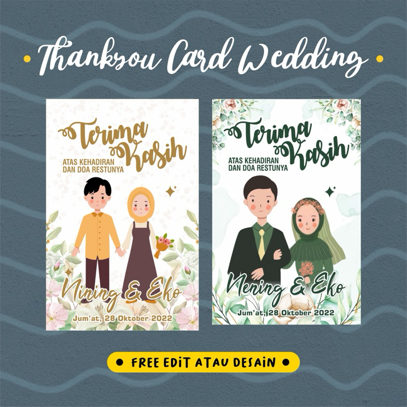 THANKYOU CARD WEDDING/THANKYOU CARD CUSTOM