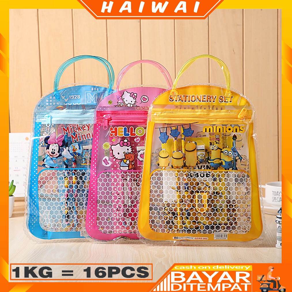 

HaiWai Stationery Set 6 in 1 Free Tas Alat Tulis Anak Sekolah Buku Pulpen Penghapus Pengaris STY5
