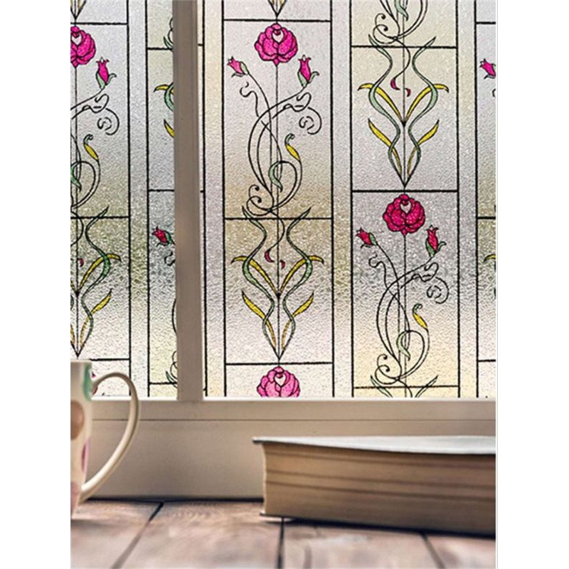 Stiker kaca Film Jendela motif Bunga Patri. Stiker kaca rumah dan kantor