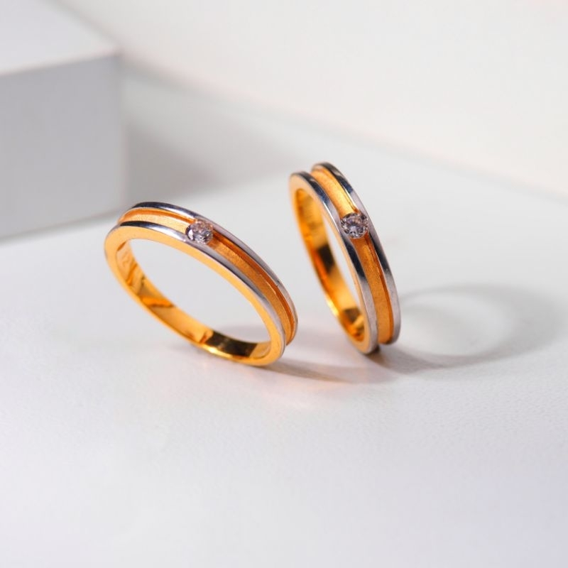 Cincin Emas Kawin Cekung Dove List Putih - Toko Emas Gadjah