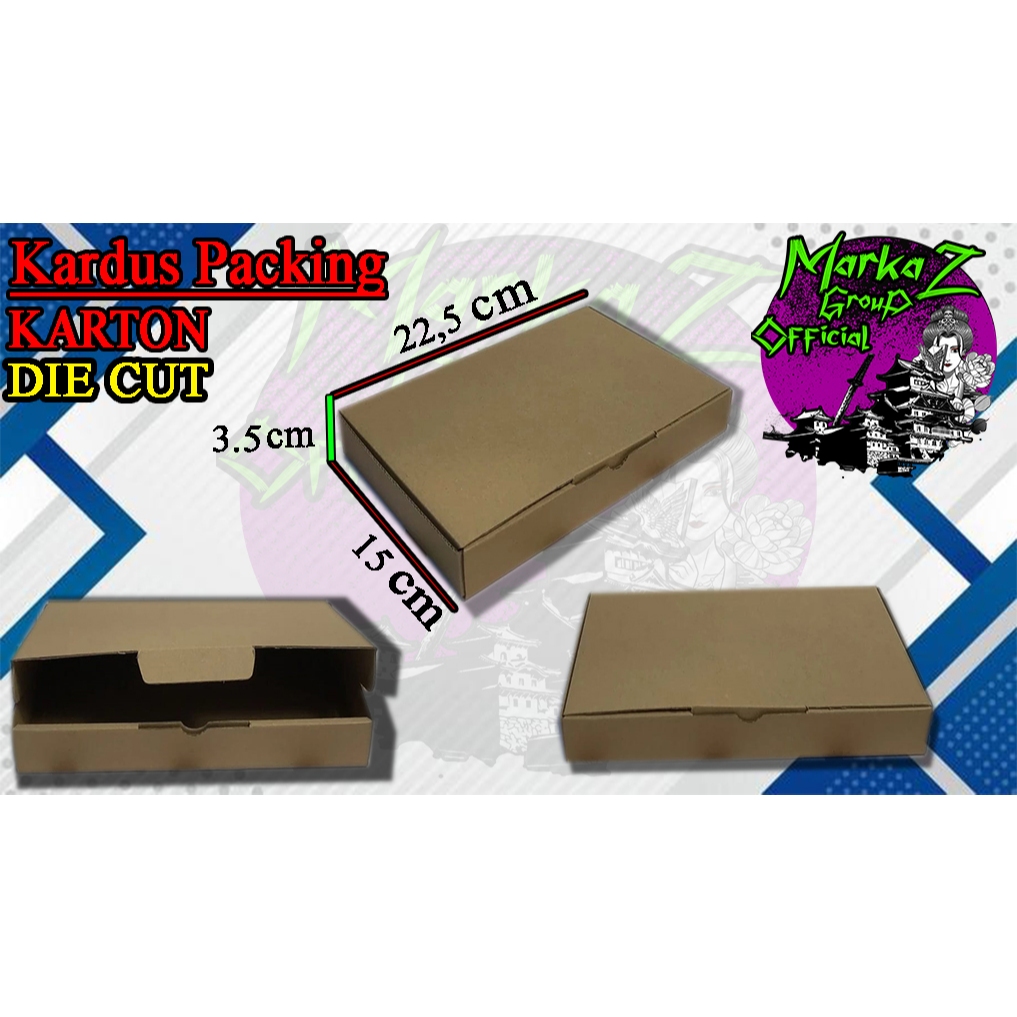 

KARDUS BOX PAKING uk.22,5x15x3,5cm kotak box karton DieCut