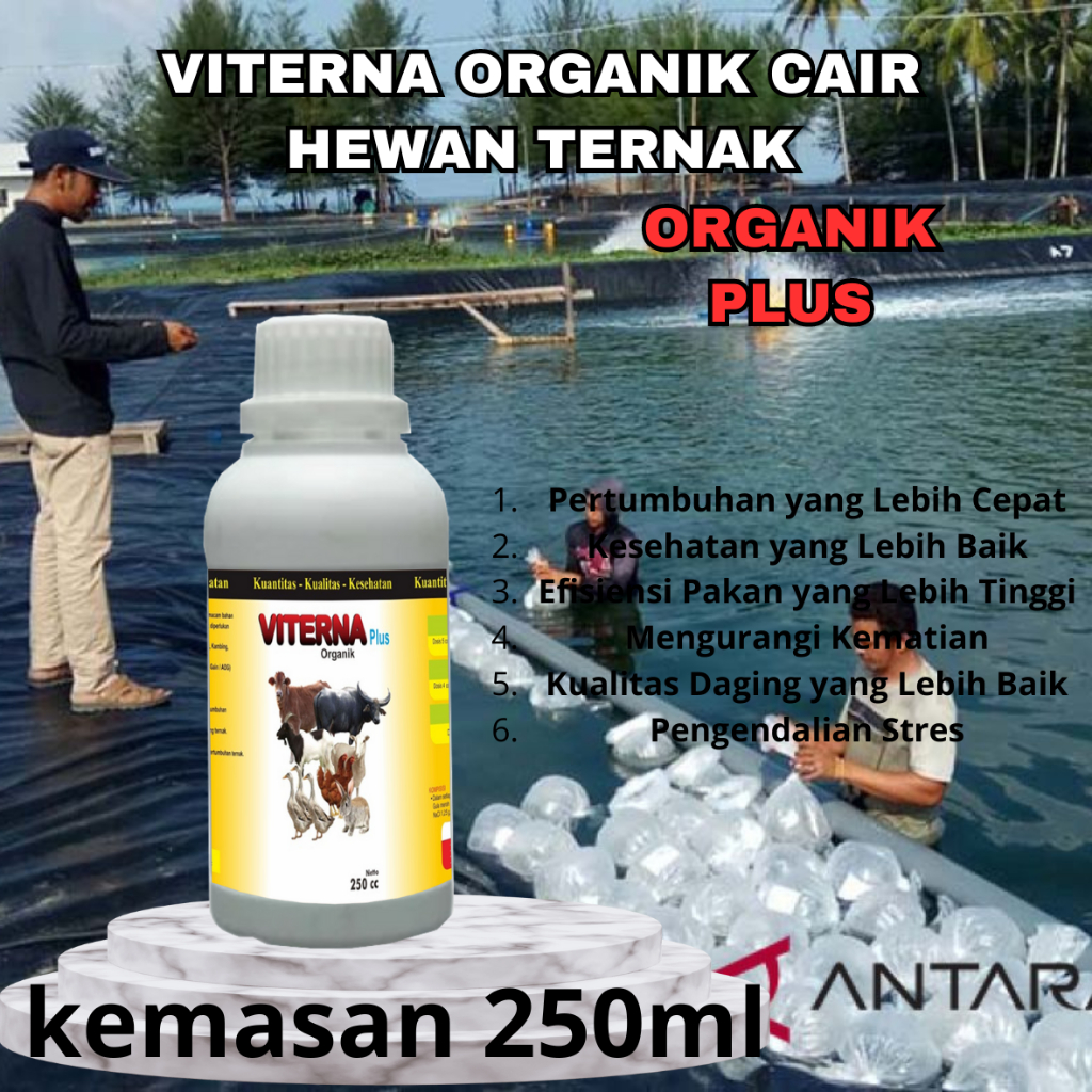 Viterna Plus Vitamin Ternak/ vitamin penggemuk Kambing Ayam Sapi (250ml)