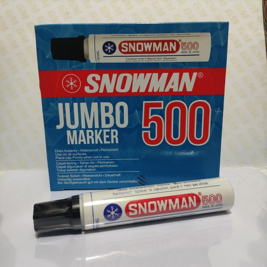 

Snowman Spidol Permanent Jumbo Marker J500 HITAM (1 PCS) / Spidol Snowman Jumbo HITAM Permanent J500