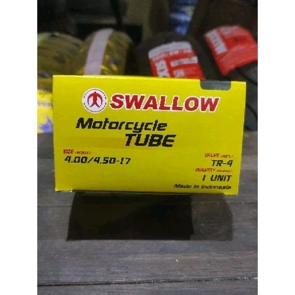 Ban dalam ring 17 merk swallow ukuran 4.00-4.50 , 130/70 , 130/80 , 140/70 , 140/80 , 150/60