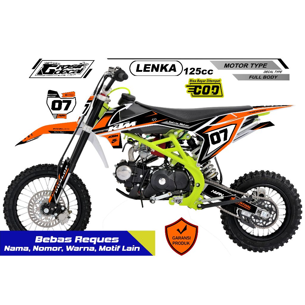 Decal Sticker Stiker Mini Trail  RFZ 125cc / LENKA 125cc Full Body Bebas Reques