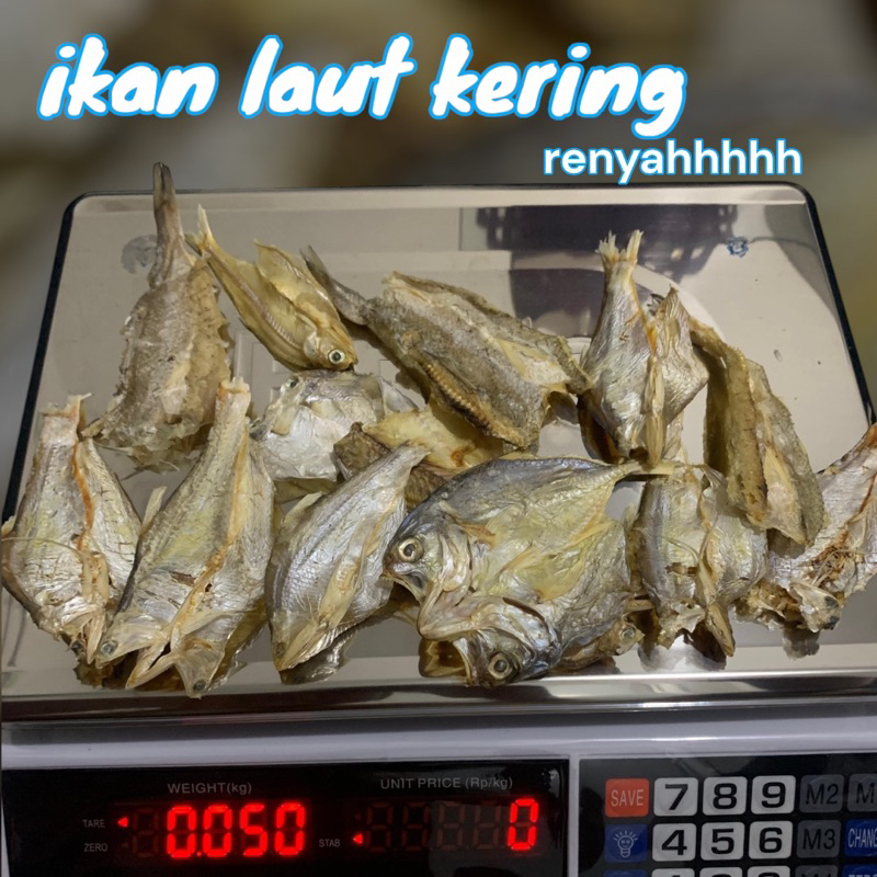 

Ikan Laut Kering Tawar 50 gram Isi banyak