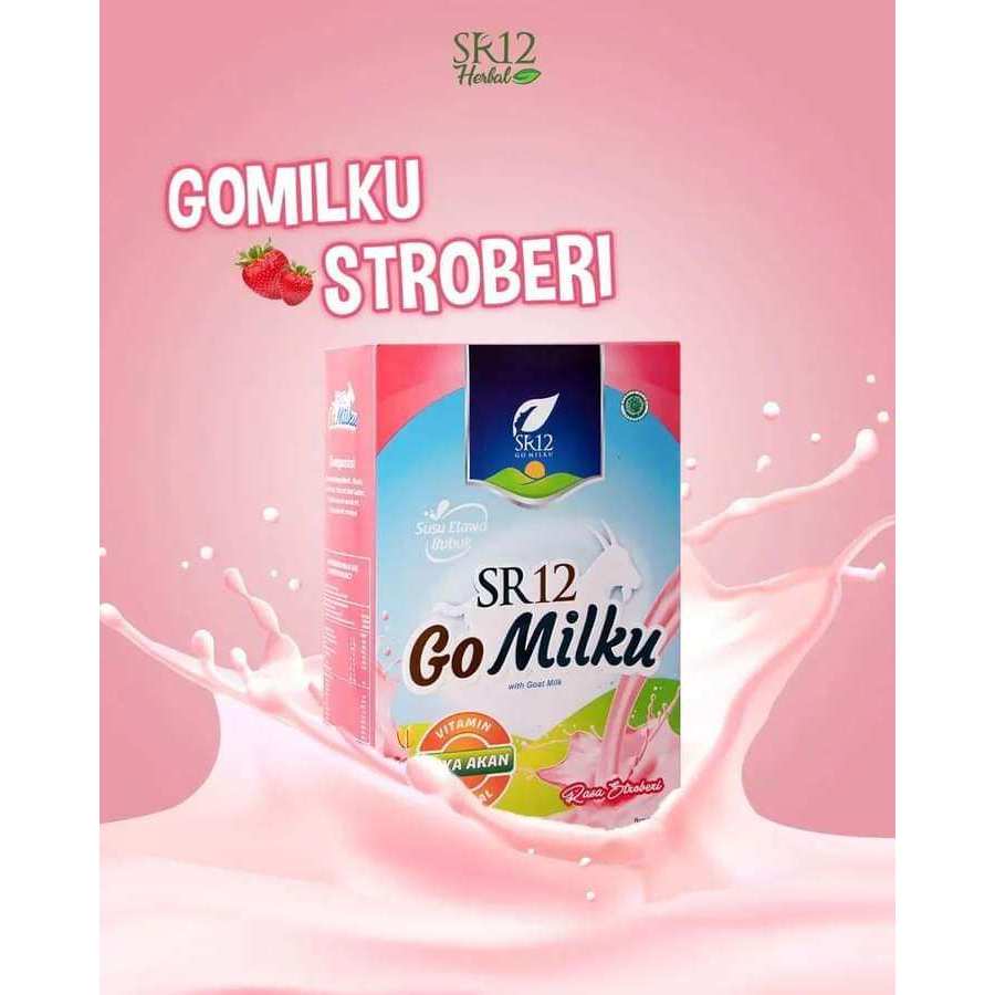 

SR12 Go Milku 600gr Stroberi Susu Kambing Bubuk Membantu Memperlancar ASI Aman Bpom