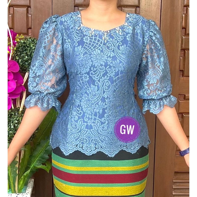 Blouse Brokat Semi prancis Premium