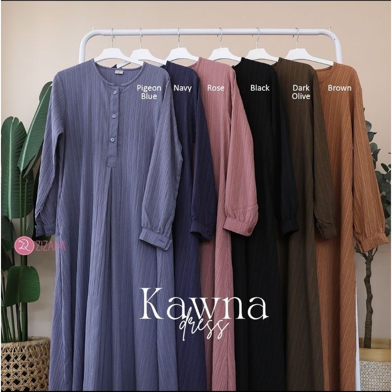 RK KAWNA DRESS BY ZIZARA Gamis Salur Gamis Hitam Gamis Navy