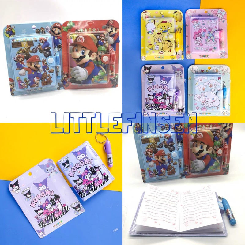 

Pocket notes sanrio/buku notes mario/buku notes sanrio dengan pen
