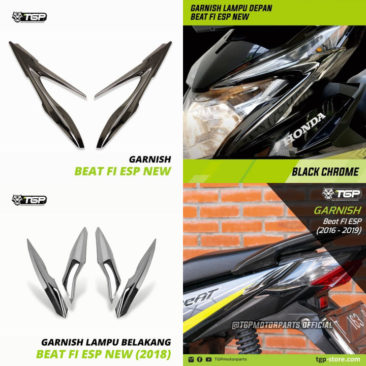 Garnish Lampu All New Beat Th2016-Th 2019 Beat Street  Tgp Black Chroome