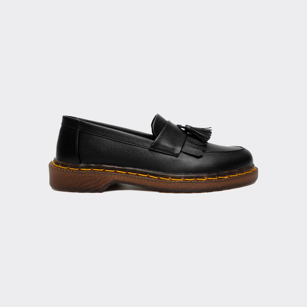 Fertig - Brooks Black - Sepatu Loafers Formal Pria Wanita Hitam