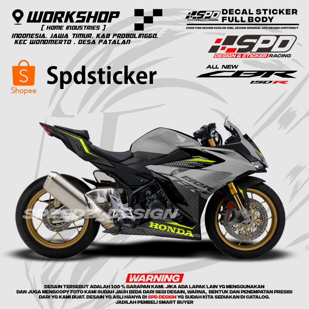 decal stiker all new cbr150r grey carbon trend k45r full body
