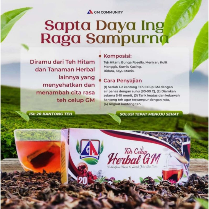 

Teh celup Herbal GM Detoksifikasi racun herbal diabetes (20 teabag @ 2gram)