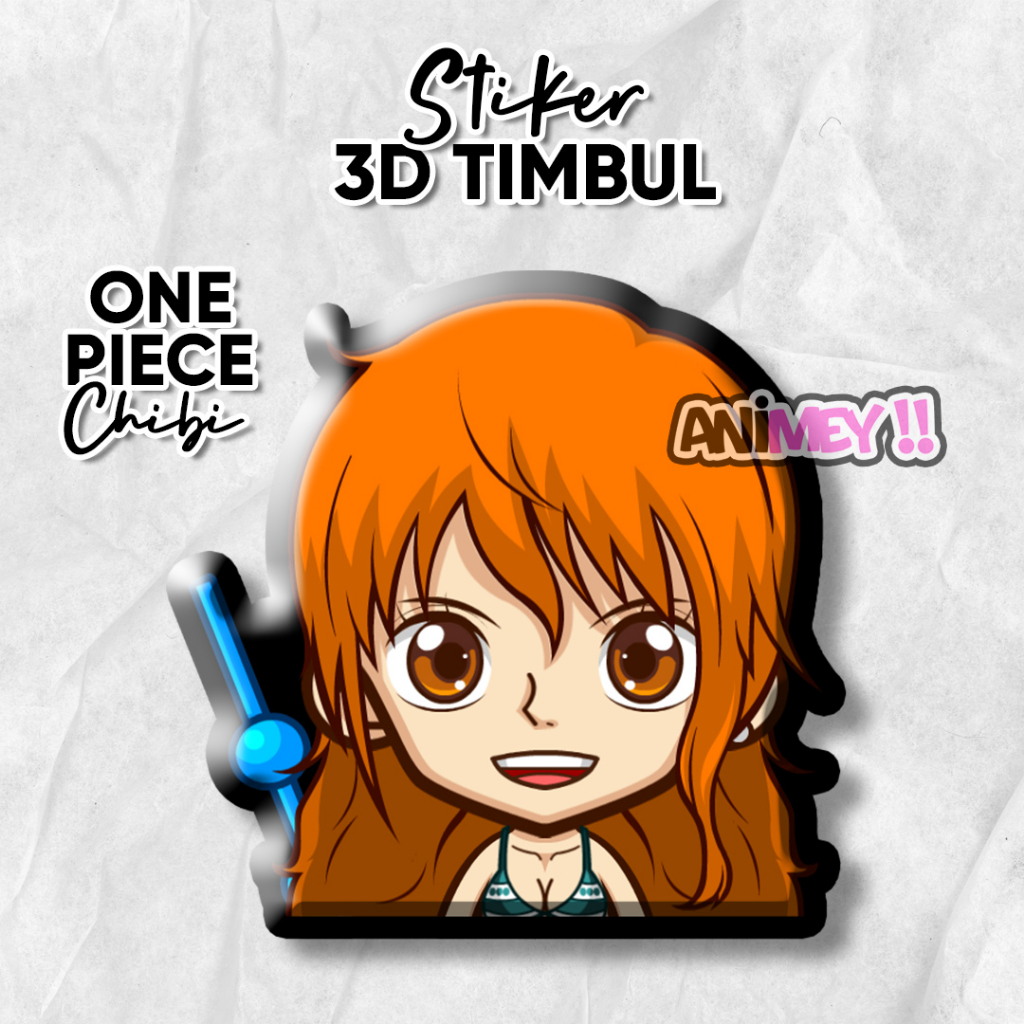

Stiker Emblem 3D Timbul One Piece Chibi / Stiker Anime Resin