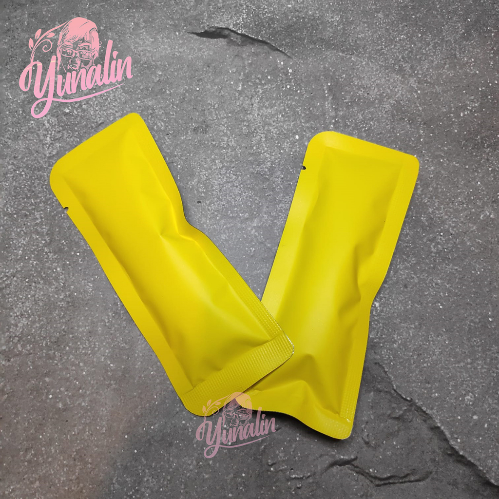 Kemasan Sachet Kecil 10gr Kuning Doff | Sachet Stick 5cm x 12,5cm | Sachet Kopi Tubruk