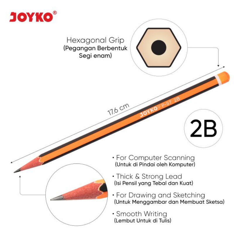 

Joyko Pensil Kayu P-97 / 12 Pcs