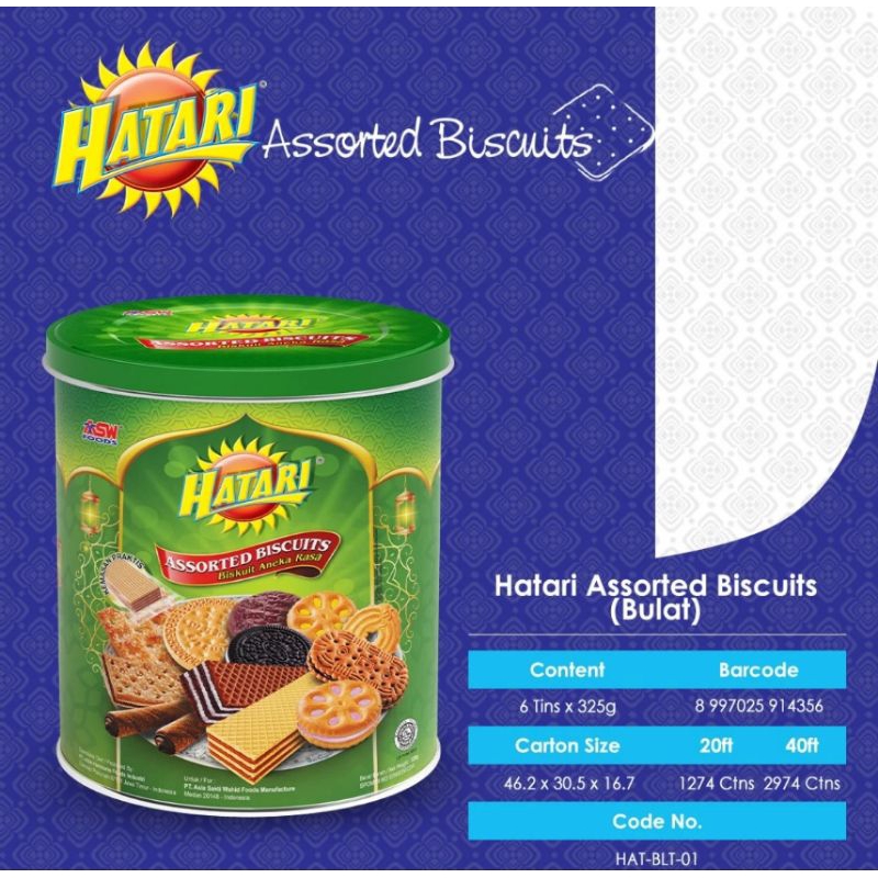 

Hatari assorted biscuit 325g biskuit kaleng exp juli 2024