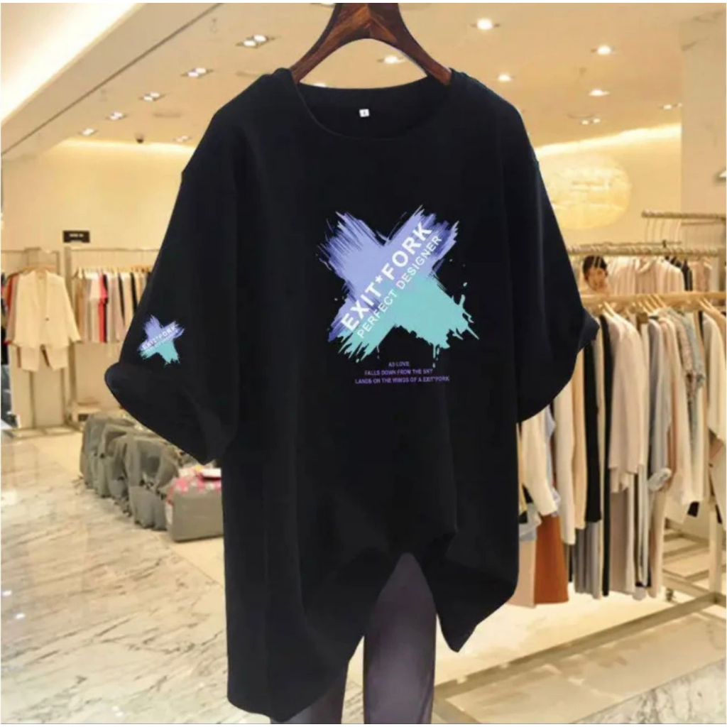 Kaos Oversize Wanita EXIT FORK/ Kaos Distro WANITA/ Kaos Streetwear Oversize / Baju Kaos Distro / Ka