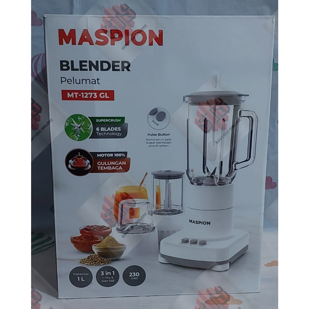 Blender Maspion Kaca 3in1 MT-1273 GL(PUTIH)