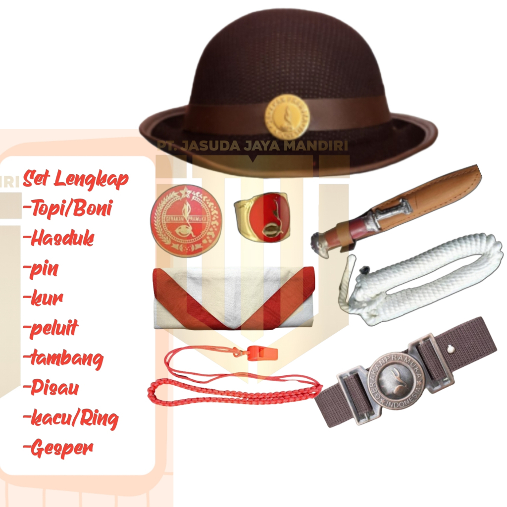 set lengkap perlengkapan siaga anak laki laki dan perempuan / atribut pramuka pramukaan lengkap siag