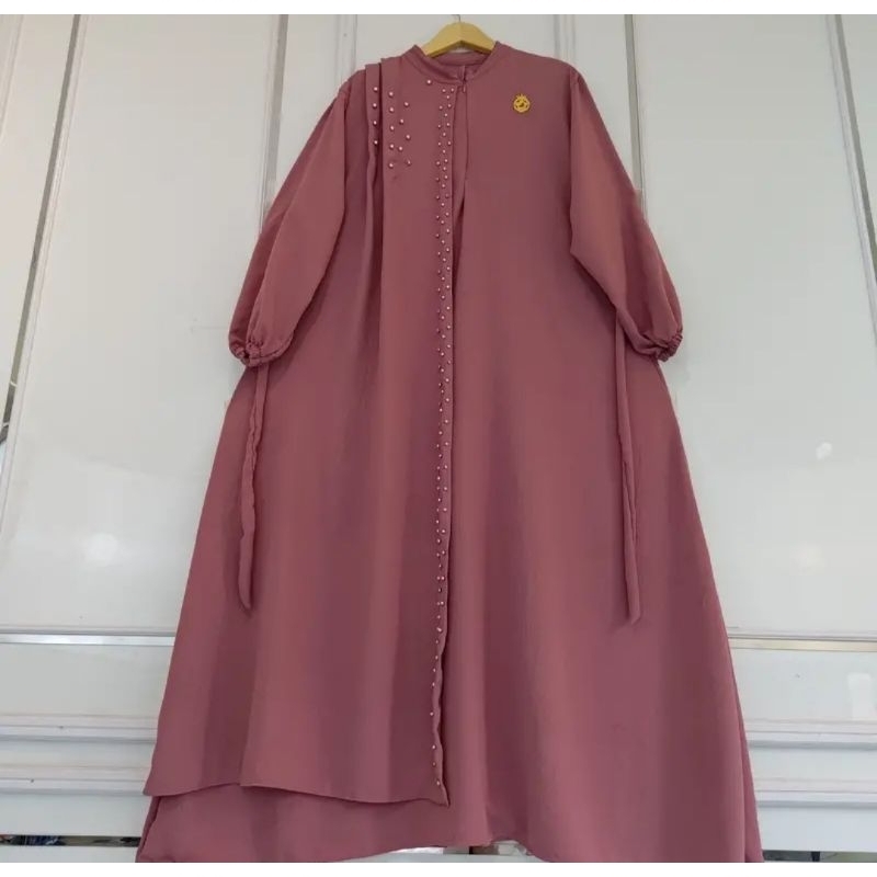 JUDITH DRESS |Gamis Jumbo LD 130 cm Wanita Jumbo Payet Mutiara Crinckle Air flow premium