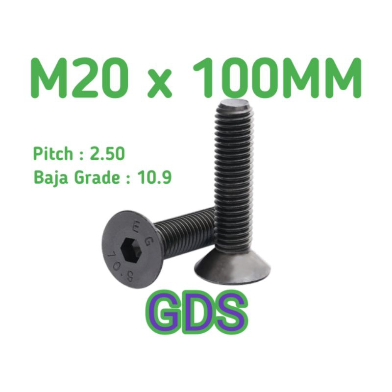 Verseng L Baja M20 x 100 / JFL Baja 10.9 / Countersunk 10.9 M20 x 100