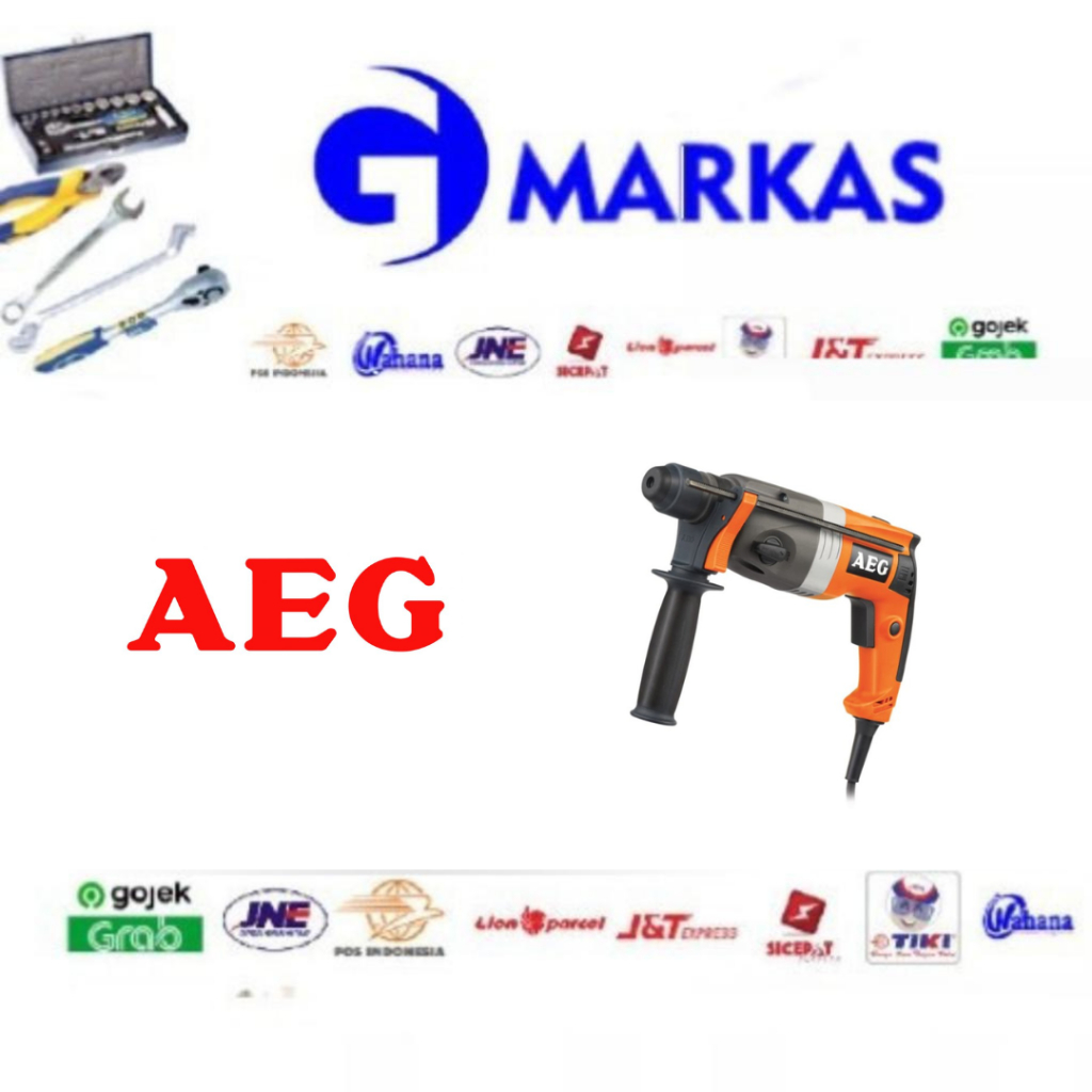 Mesin Bor Rotary Hammer AEG BH-22E 650W, Kapasitas Beton 22mm, Baja 13mm, Kayu 30mm