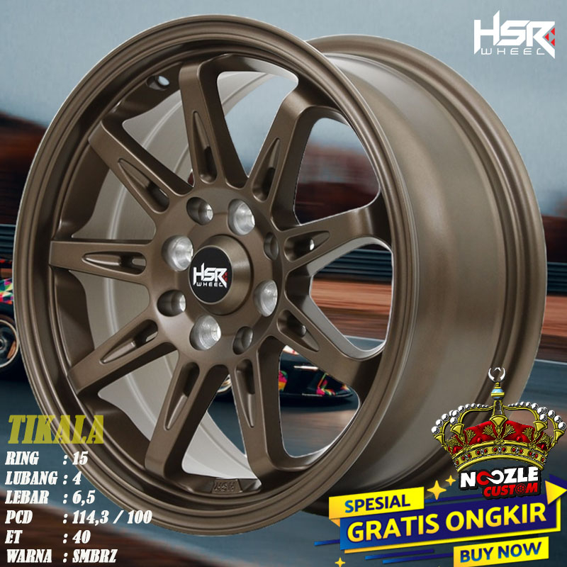 Velg HSR Ring 15 Baut 4 Type Tikala Pelek Mobil Racing HSR Terbaru Ring 15 Lubang 4